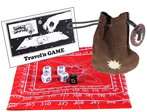 Deluxe Games and Puzzles Cosmic Wimpout Deluxe Traveln Game Red Cloth Scoreboard 5 Glass Gemstones Bundled Items