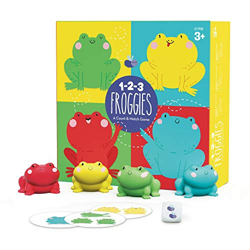 Educational Insights 1-2-3 Froggies Counting & Color Matching Game for Preschoolers and Toddler For 2-4 Players Fun Family Board Game for Kids Ages 3+
