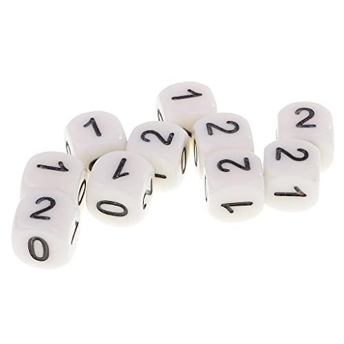 Fancyes 10PCS D6 Numeric 0 1 2 and Mathematics Game