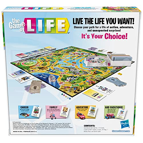 Hasbro Gaming The Game of Life Board Game Family Games for Kids Ages 8+ Includes 31 Careers Family Board Games for 2-4 Players ( Exclusive)