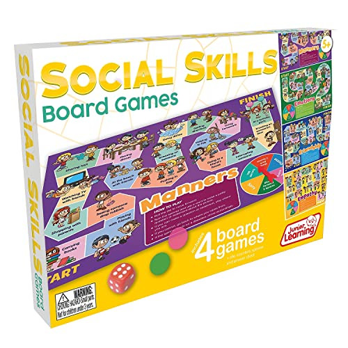 Junior Learning Social Skills Board Games 4 Games Ages 5-8 Empathy & Manners Grade 1-2