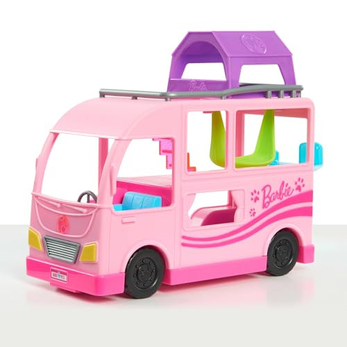Just Play Barbie Pet Camper Playset with Pair of 1.5-inch Pet Figures 11-pieces Toy Figures and Playset Kids Toys for Ages 3 Up by Just Play