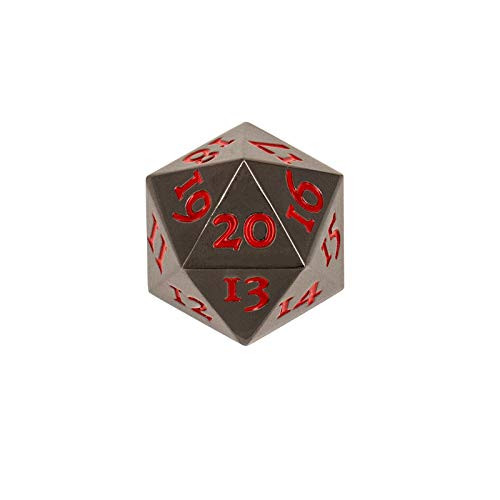 KakapopoTCG Extra Large Solid Metal D20 Spindown/Countdown Dice Black Life Counter for MTG Magic Commander EDH Extra Heavy