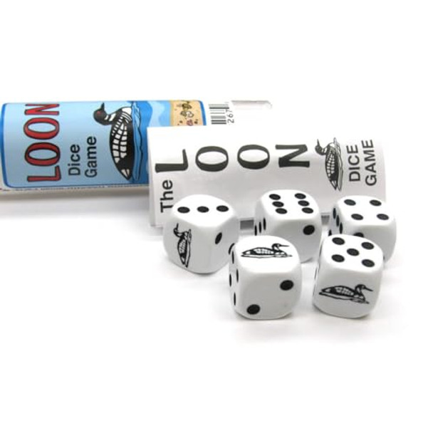 Koplow Games Loon Dice Game White Dice with Brown Pips D6 16mm (5/8in) Koplow Games