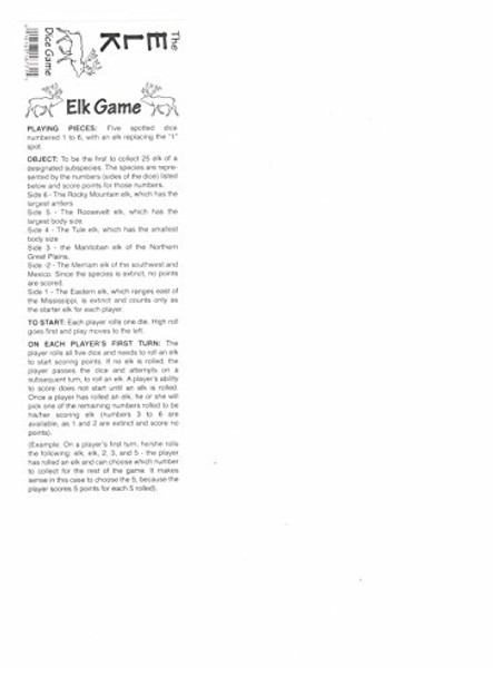 Koplow Games Elk Dice Game with 5 Dice Travel Tube and Gaming Instructions