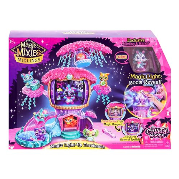 Magic Mixies Magic Mixies Mixlings Magic Light-Up Treehouse with Magic Room Reveal and Exclusive Glow Magic Mixling and Wand Exclusive