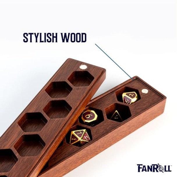 Metallic Dice Games FanRoll Premium Wood Dice Vault: Purple Heart Role Playing Game Dice Accessories for Dungeons and Dragons
