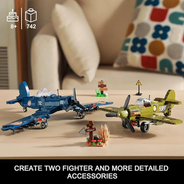 MISTBUY WW2 Army Tank Toys Building Sets Compatible with Lego Create a German Dora Cannon or 16 Military Vehicles with 20 Toy Soldiers STEM Toys for Boys Kids Age 6+ Year Old