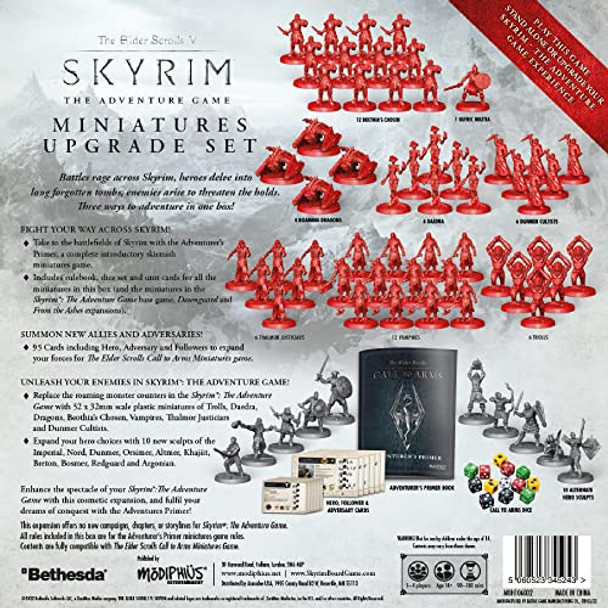 Modiphius The Elder Scrolls V: Skyrim The Adventure Game Miniatures Set - Dungeon Crawling Strategy with Tabletop Miniatures for Kids & Adults Ages 14+1-4 Players 60-120 Minute Playtime