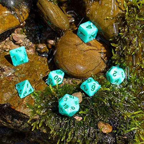 Paladin Roleplaying Turquoise Pearl RPG Dice - Full Polyhedral Set - 'Aqua'