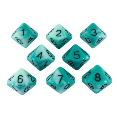 Paladin Roleplaying Teal and Blue Dice - 8 D10 Set - 'Ocean Spray'