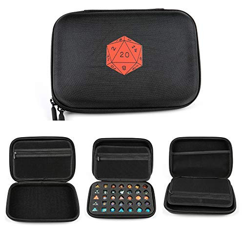 PUGED Dice Box DND Dice Storage Holder Compatible with DND Dice Sets Display Case Organizer for Tabletop RPG Game Dice Holds Up to 35 Dices/5 Sets - Black