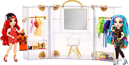 Rainbow High Deluxe Fashion Closet for 400+ Looks. Portable Clear Acrylic Playset Features 31+ Designer Doll Clothing & Accessories for Kids & Collectors Toys for Kids Ages 6 7 8+ to 12 Years