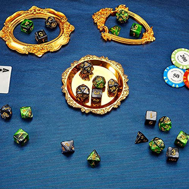 Skylety 2 Set Polyhedral Dice Set - 22 Pieces Multisided Dice Set Smooth Touch with Drawstring Bag Compatible with RPG MTG Table Game(Purple Blue Purple Green)