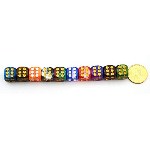 Smartdealspro 10-Pack D6 Six Sided 16mm Dice Die for DND MTG RPG Tenzi Yahtze Bunco Table Borad Games Math Teaching… (Color 2)