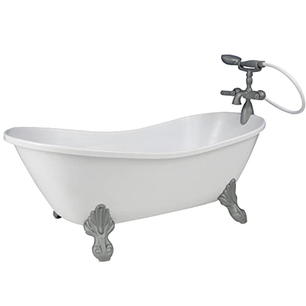 Sophia's Sophia's Classic White Clawfoot Bathtub with Handheld Shower Head and Faucet Furniture Set for 18" Dolls White/Silver