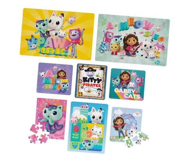 Spin Master Gabby’s Dollhouse 8-Puzzle Pack 16-Piece 24-Piece 48-Piece Jigsaw Puzzles