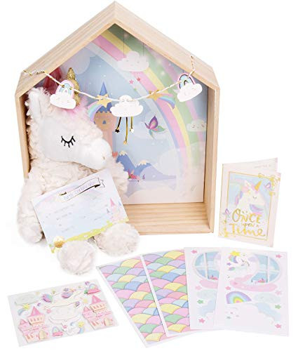 Story Magic Story Magic Unicorn Dream Dollhouse by Horizon Group USAPlush Unicorn DollPretend Play ActivityDecorate Wooden Doll House With StickersPlay Scene & MoreIncludes Stuffed AnimalPerfect For Ages 4+