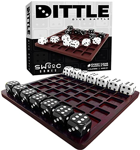 SWOOC Dittle™️- Dice Battle 2 Player Dice Games for Adults Adult Board Games for 2 Players Best Two Player Game for Adults Two Person Wooden Coffee Table Fun Bar Game for Adult Indoor Tabletop