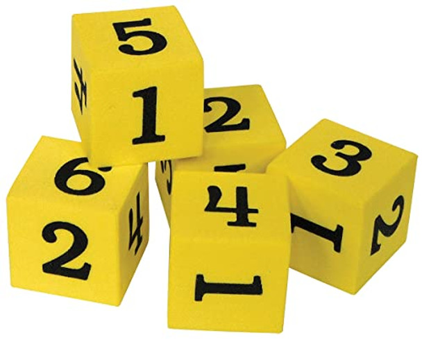 Teacher Created Resources Foam Numbered Dice 1-6 Pack of 20 Yellow