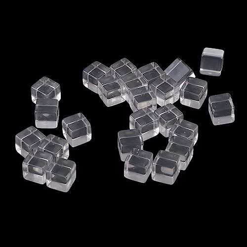 Teensery 25 Pcs 16mm Blank Dice Clear Acrylic Square Blocks 6 Sided Game Dice Cubes for Table Games Board Games Craft Projects