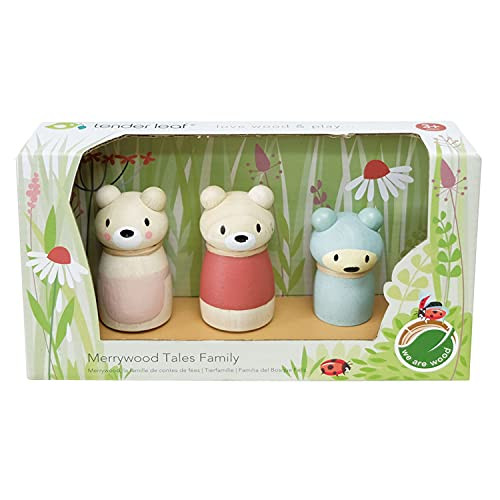 Tender Leaf Toys - Bear Tales - Wooden Dollhouse Add-on Dolls Playset Figures of 3 Pcs Bear Family for Children - Inspires Endless Imaginative Play - Age 3+
