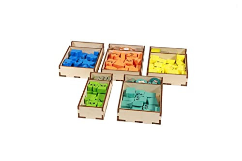 The Broken Token Game Organizer Compatible with Root - Wooden Game Organizing Box with Multiple Trays