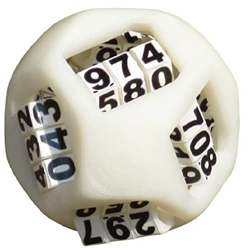Uniqus The Crazy D-1000 Game Die. 8-Sided Patent Die That Displays All Numbers from 0 to 999 in Equal Probability. Reel Dice by Dream Dice. for RPG or Just for Fun.