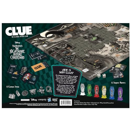 USAOPOLY CLUE: Disney The Nightmare Before Christmas Collectible Clue Game Based on Disney Classic Film Officially-Licensed Game with Familiar Locations and Iconic Characters