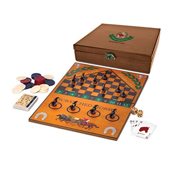 We Games Derby Horse Race Board Game Set with Metal Game Pieces and Wooden Keepsake Storage Box Family Game Night Board Games for Adults and Family Birthday s Home Decor Living Room Decor