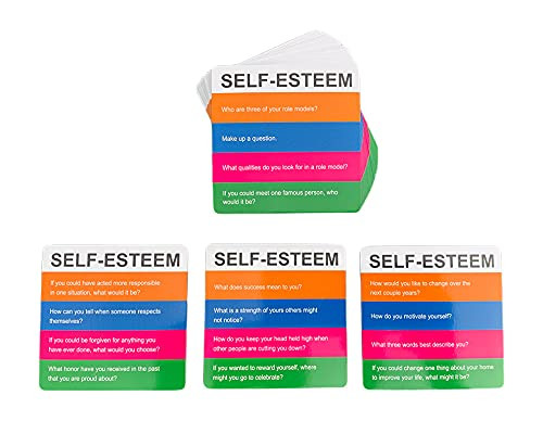 Yehua Totika Therapy Game Five Card Set with 48 Colored Stackable Blocks - Self Esteem Junior Teen/Adult Life Skills and Icebreaker - A Game of Fun Skill and Communication