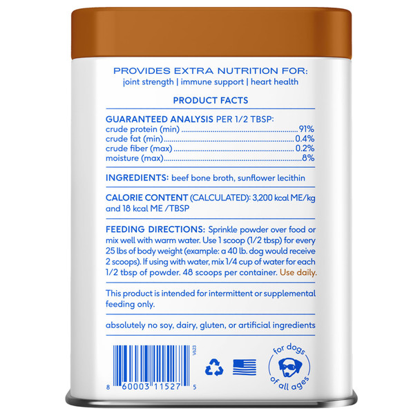 Native Pet Bone Broth for Dogs - Made with Real Beef Bone Broth Dog Food Toppers for Picky Eaters - Provides Extra Hydration & Nutrition for Joint Strength Immunity & Heart Health-48 Scoops
