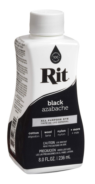 Rit Dye 88150 All Purpose Liquid Dye, Black, 8 Fl Oz (Pack of 1)