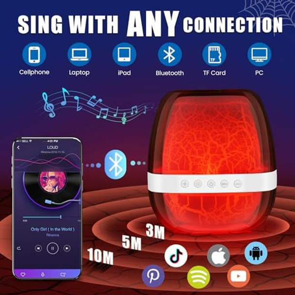 Meng Yang Mini Karaoke Machine Toys for Kids Ages 3-12 Birthday s for 3 4 5 6 7 8 9 10 Year Old Boys Girls Portable Bluetooth Speaker with 2 Wireless Microphones Colorful LED Toy for Boy Girl Home Party