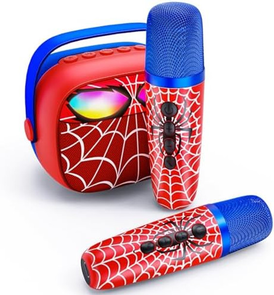 Motivekit Mini Karaoke Machine for Kids5 Voice Effects - Portable Bluetooth Speaker with 2 Wireless Mics LED Lights for Boys Girls Ages 3-12 Kids Karaoke Machine Birthday Toy for SingingParty & Play