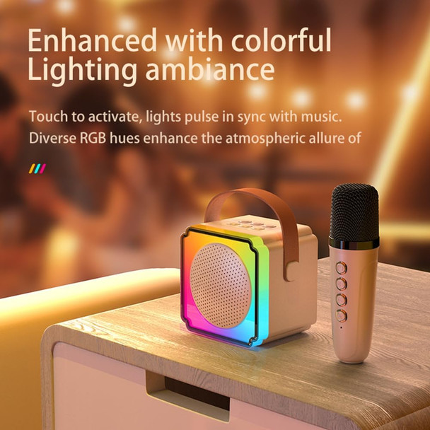 Scnce Kids Karaoke Machine Portable Bluetooth Karaoke Speaker with 2 Wireless Microphone and Lights Karaoke Toys s for Girls Ages 3-12 +Year Old Birthday Family Home Party (Pink)