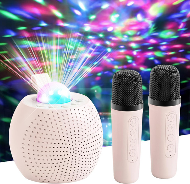 Southman Mini Karaoke Machine for Kids Adults Bluetooth Karaoke Machine with 2 Wireless Microphone for Kids Ages 456789101112+ Years Old Toddler Disco LED Lights for Girls Boys s