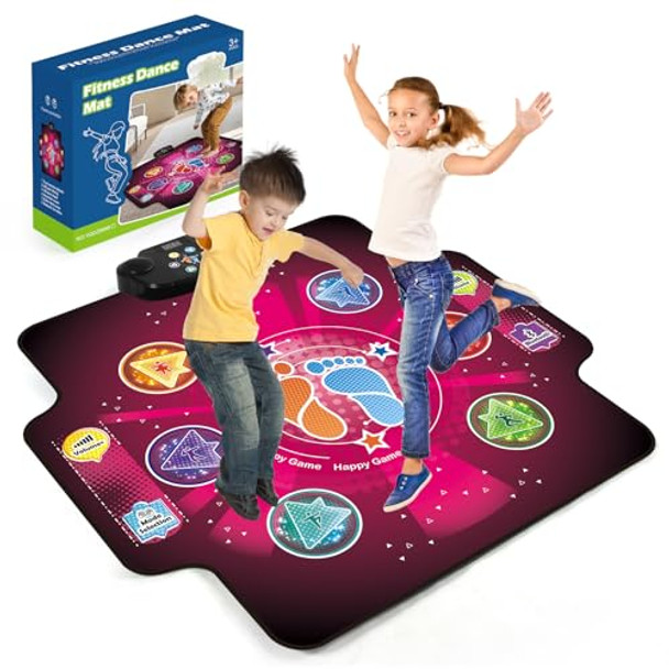 Zitranse Electronic Dance mat for kidsd Light-up 6-Button Dancing PadWireless Bluetooth toysBirthday Christmax Musical s for boys girlsBuilt-in Music PlaymatAges 3 4 5 7 8 9 10 11 12+ Year Old