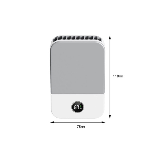 ZAPORA Mini Air Conditioner Fan Mini Portable Ventilator Hand Neck Fan Handheld Rechargeable Folding Cooling Table Small Hanging Air Conditioner (Color : Gray)