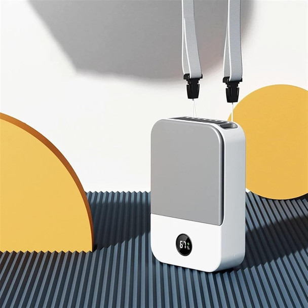 ZAPORA Mini Air Conditioner Fan Mini Portable Ventilator Hand Neck Fan Handheld Rechargeable Folding Cooling Table Small Hanging Air Conditioner (Color : Gray)