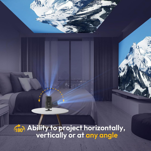 RECTITUDE Projector 1080P Full HD, 4K Projector with 270° Rotation,Portable Projector WiFi 6 & Bluetooth 5.2 Support,Featuring Auto Keystone Correction,HDMI/USB Connectivity Black