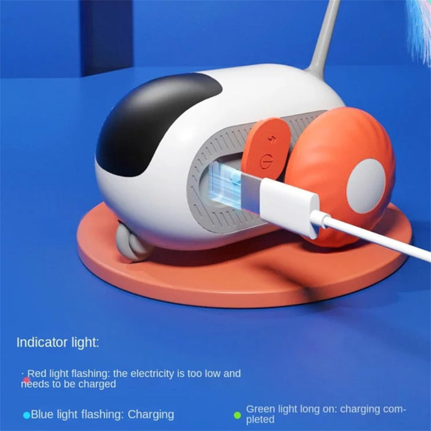 emily pets Remote Control Electric Cat Toy Smart Interactive Chase Car Smart Sensing Automatic Mobile Rolling Car Toy USB Rechargeable for Indoor Cats (Orange)