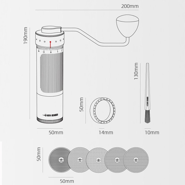 MHW-3BOMBER R3 Manual Coffee Grinder with CNC Stainless Steel Conical Burr and 5 Screen for French Press, Drip, Espresso, External Adjustable, Hand Coffee Bean Grinder with Magnetic Bin, G5847B-OS