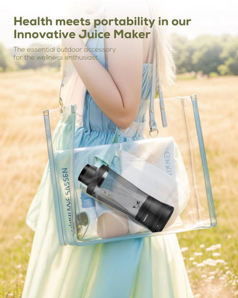 popbabies 360W Portable Blender for Smoothie and Juices - 700ML Portable Mixer Blender with 6000mAh Battery & 12V Copper Motor for Powerful Blending – Perfect for Smoothies, Juices, Spice Mixing & Baby Food