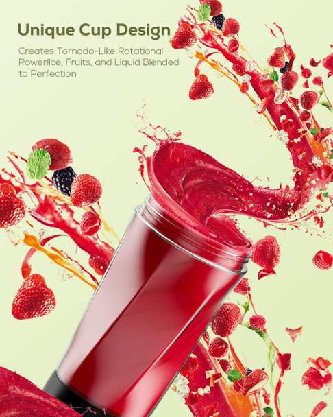 popbabies 360W Portable Blender for Smoothie and Juices - 700ML Portable Mixer Blender with 6000mAh Battery & 12V Copper Motor for Powerful Blending – Perfect for Smoothies, Juices, Spice Mixing & Baby Food