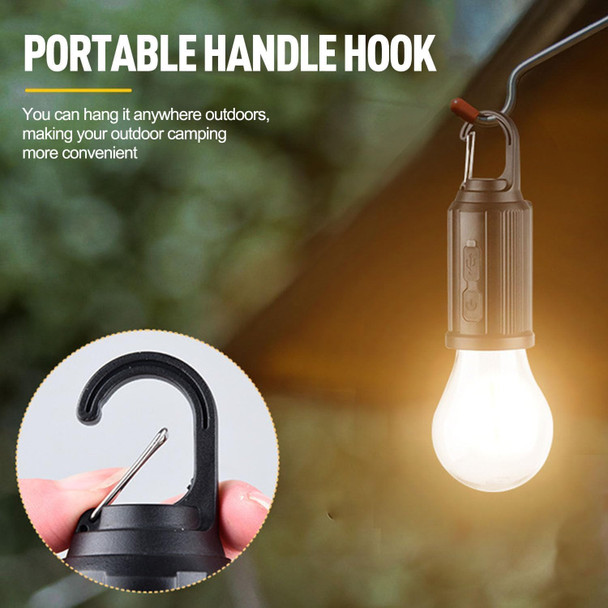 MODOAO Solar Tent Lights USB Rechargeable Led Camping Lantern Outdoor Hanging Light Bulbs with Clip Hook for Camping Christmas Decorations  Emergency Flashlight (1pcs) (4)
