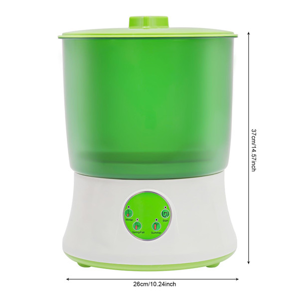 Fufiea Smart Electric Bean Sprouter 2-Layer Automatic Sprout Maker with Intelligent Temperature Control & 360° Water Spray, Eco-Friendly PP Plastic for Home Use