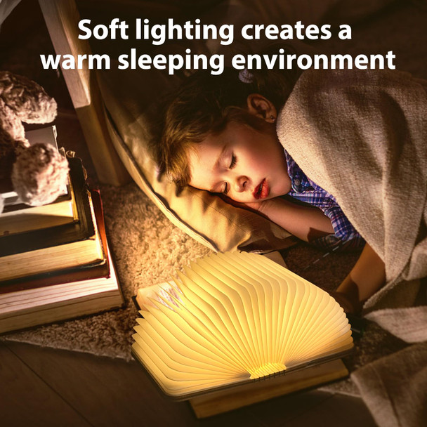 DLUFYEI Wooden Book Light LED Night Reading Light Foldable Book lamp for Bedside Table Home and Office Decoration Gift idea