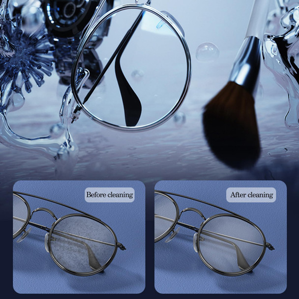 Break The Waves Ultrasonic Jewelry Cleaner 3 Modes Portable Cleaner48KHz 20oz(600ml) for Eye Glasses Ring Earring Necklaces Watch Strap Makeup Brush Professional Sonic Cleaner with One-Touch Operation Grey