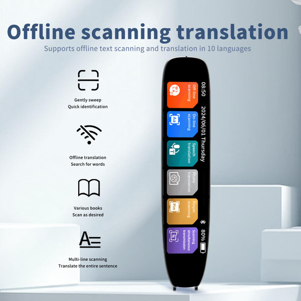 NIELEIT Language Translator Pen 142 Languages Supported Translation Pen OCR Pen Scanner Text to Speech Reading Pen for Dyslexia Text Extract Reader Pen Portable Traductor Pen for Study Travel Business